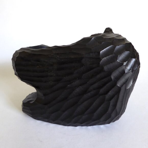 VINTAGE JAPAN JAPANESE HOKKAIDO AINU BEAR WOOD CARVING BOTTLE HOLDER STAND (USED - Picture 7 of 14